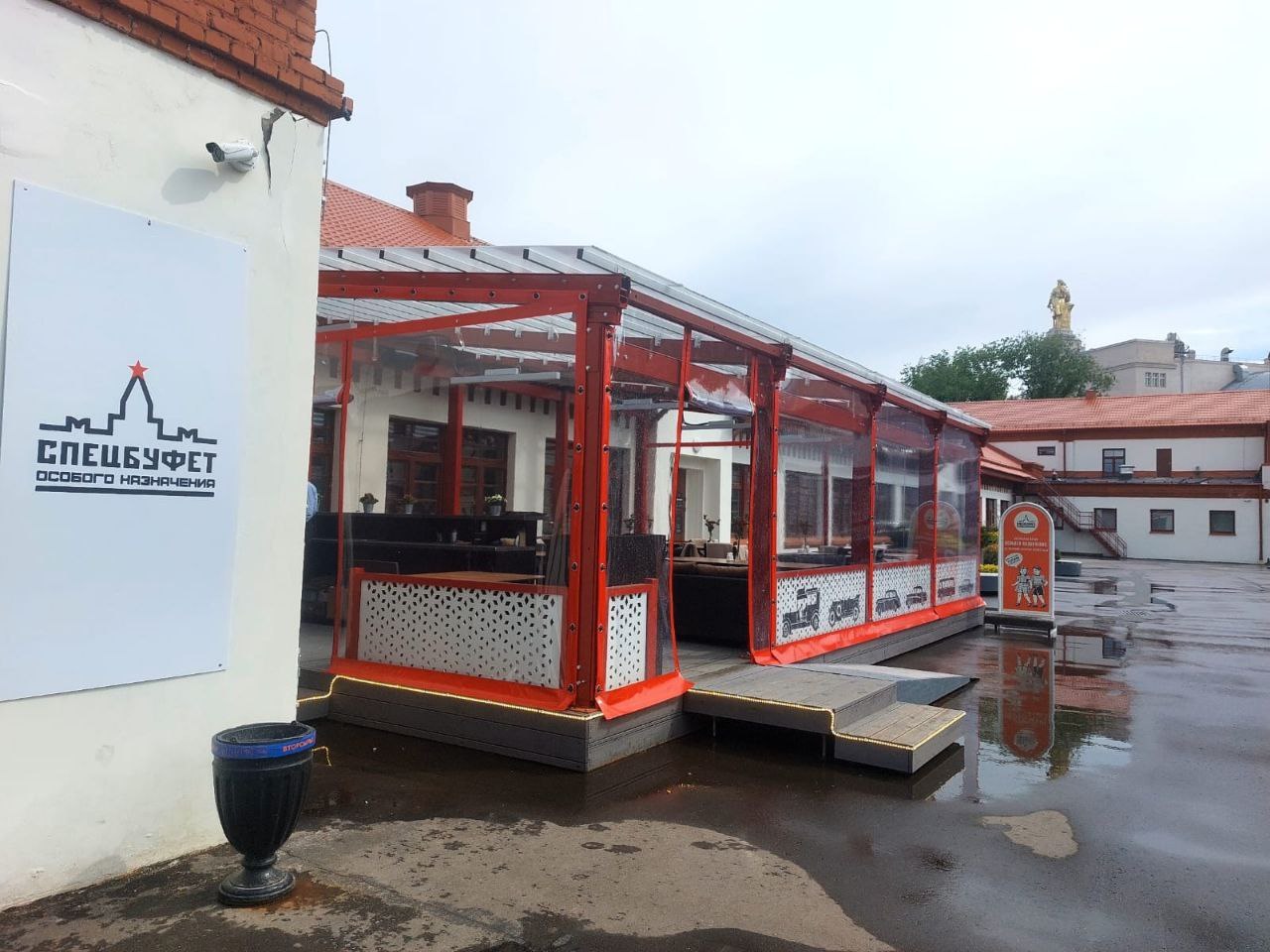ПВХ шторы для летней террасы кафе в Знаменке
